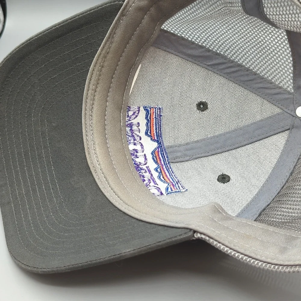 Patagonia Fitz Roy Horizon Trucker Hat Gray Purple Snapback Cap Mesh Unisex